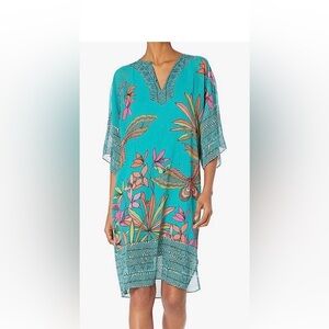 Trina Turk Joceline Papillion Palm print dress Sz 8 EUC